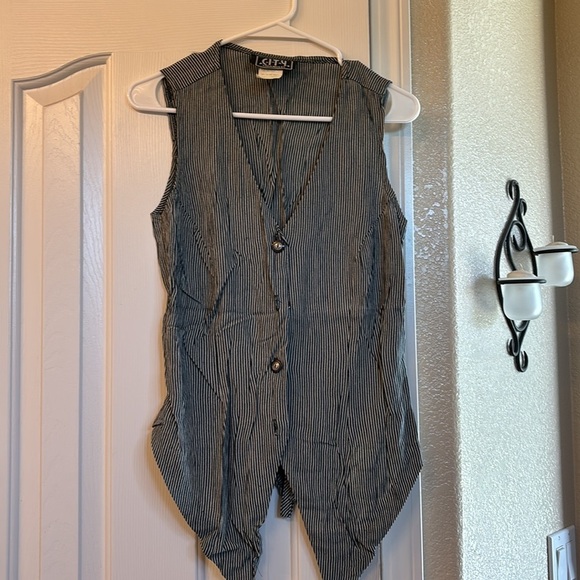 Vintage Y2K Striped Sleeveless Jumpsuit - Picture 2 of 4